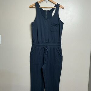 Alpine Design Jumpsuit Womens MEDIUM Stormy Blue Ranger Zip Back Pockets Buttons